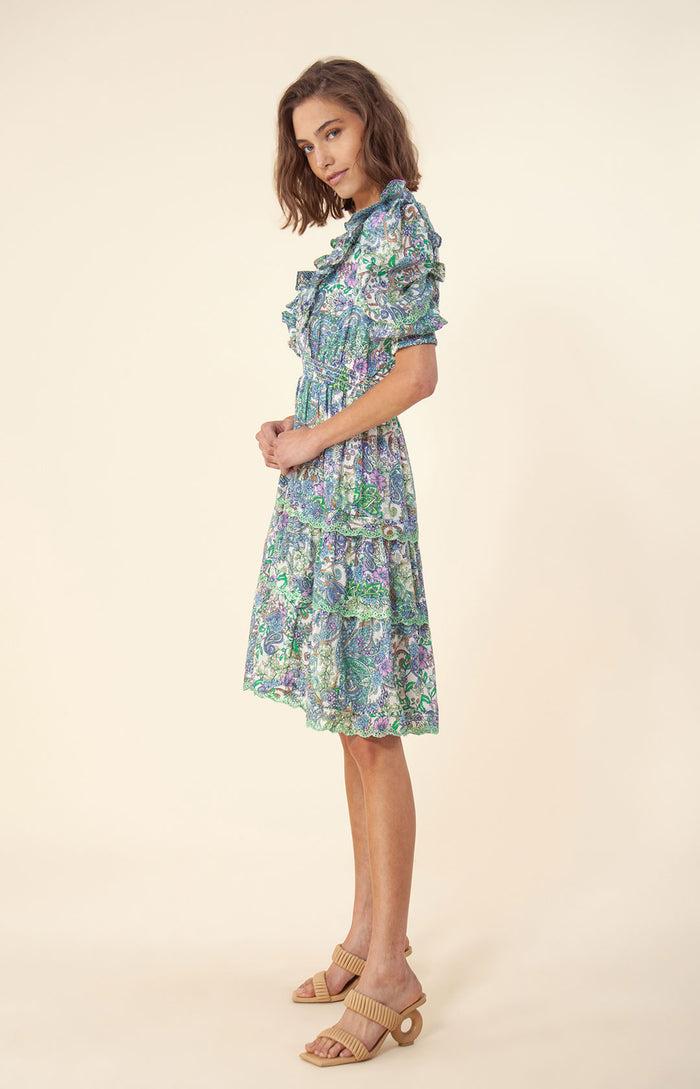 Hale Bob Eola Eyelet Trim Voile Dress