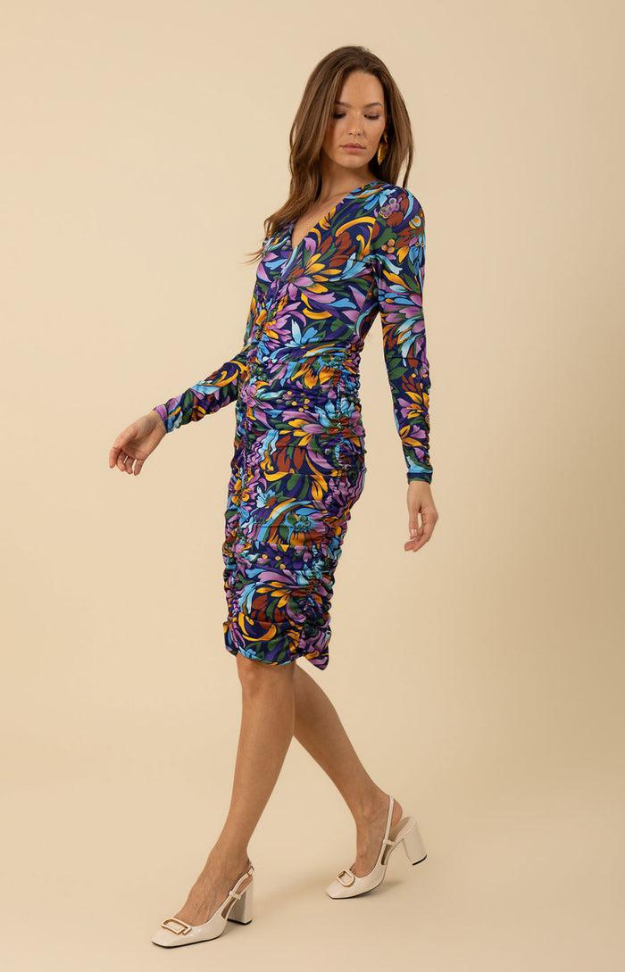 Hale Bob Eve Shirred Jersey Dress
