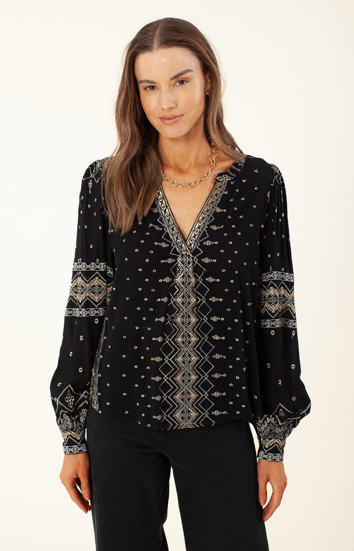 Hale Bob Evelyn Embroidered Top