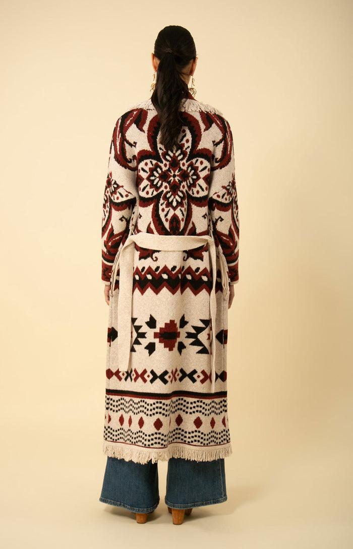 Hale Bob Everly Midi Fringe Wrap Sweater