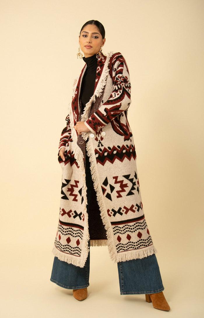 hale bob Everly Midi Fringe Wrap Sweater