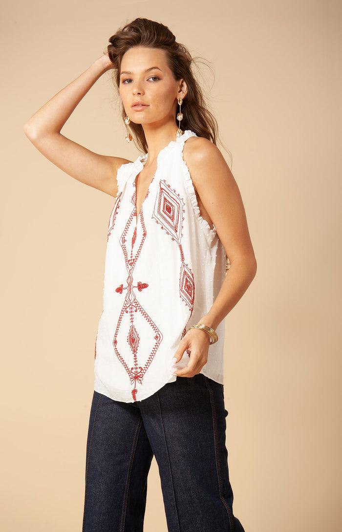 hale bob Evian Embroidered Halter Top