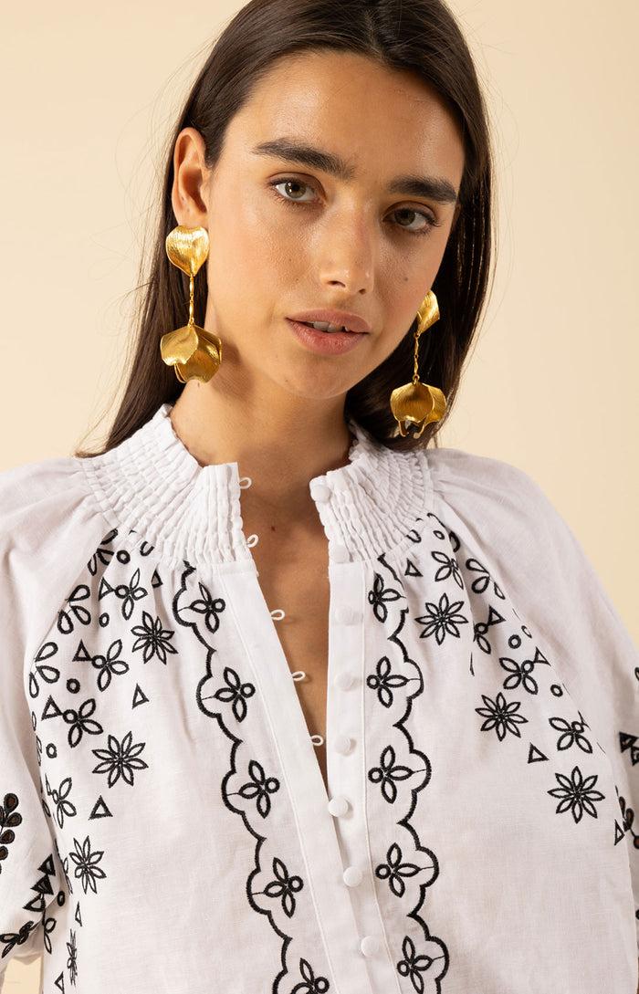 Hale Bob Fallon Embroidered Cotton Top