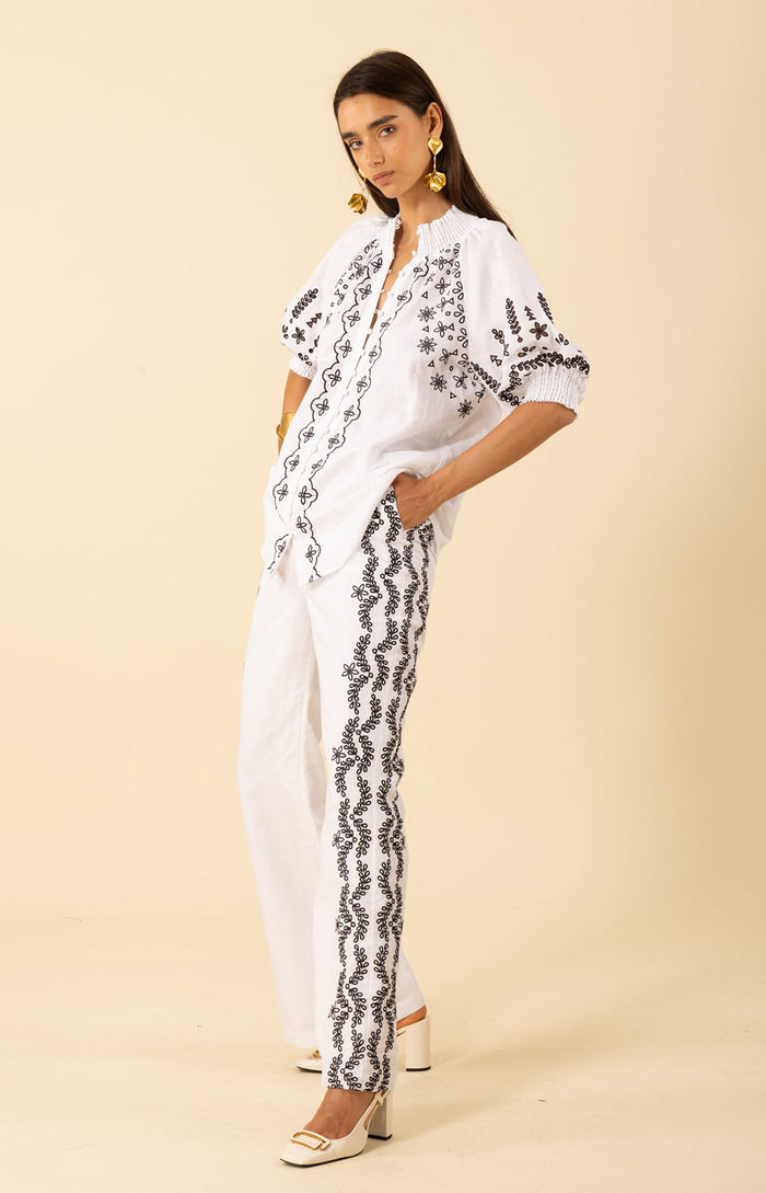 Hale Bob Fallon Embroidered Cotton Top