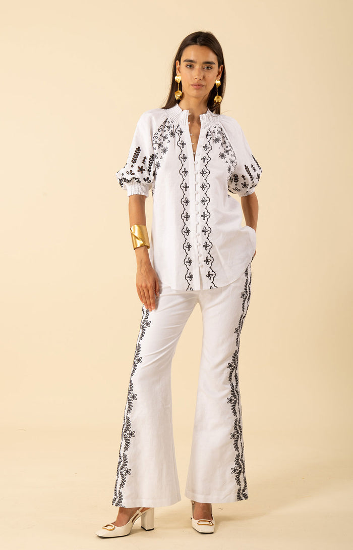 hale bob Fallon Embroidered Cotton Top