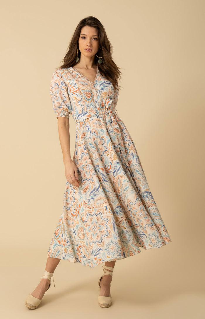 Hale Bob Faye Linen Maxi Dress