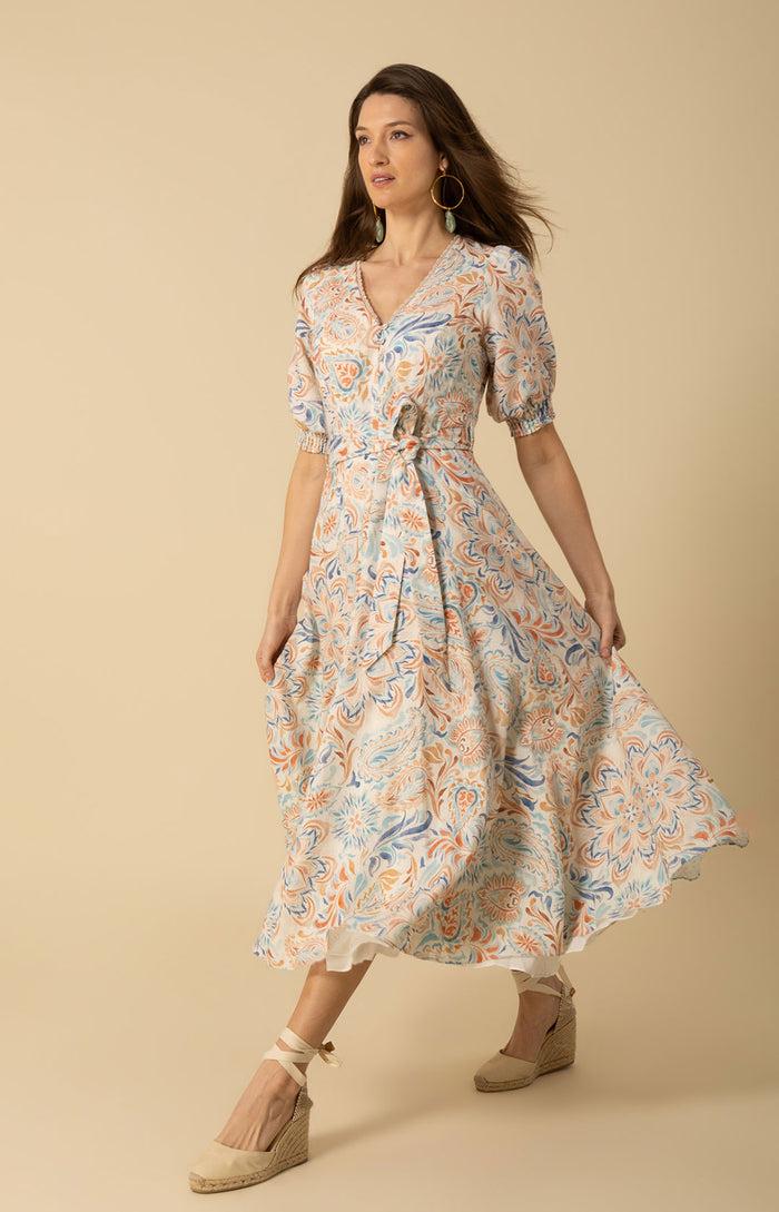 Hale Bob Faye Linen Maxi Dress