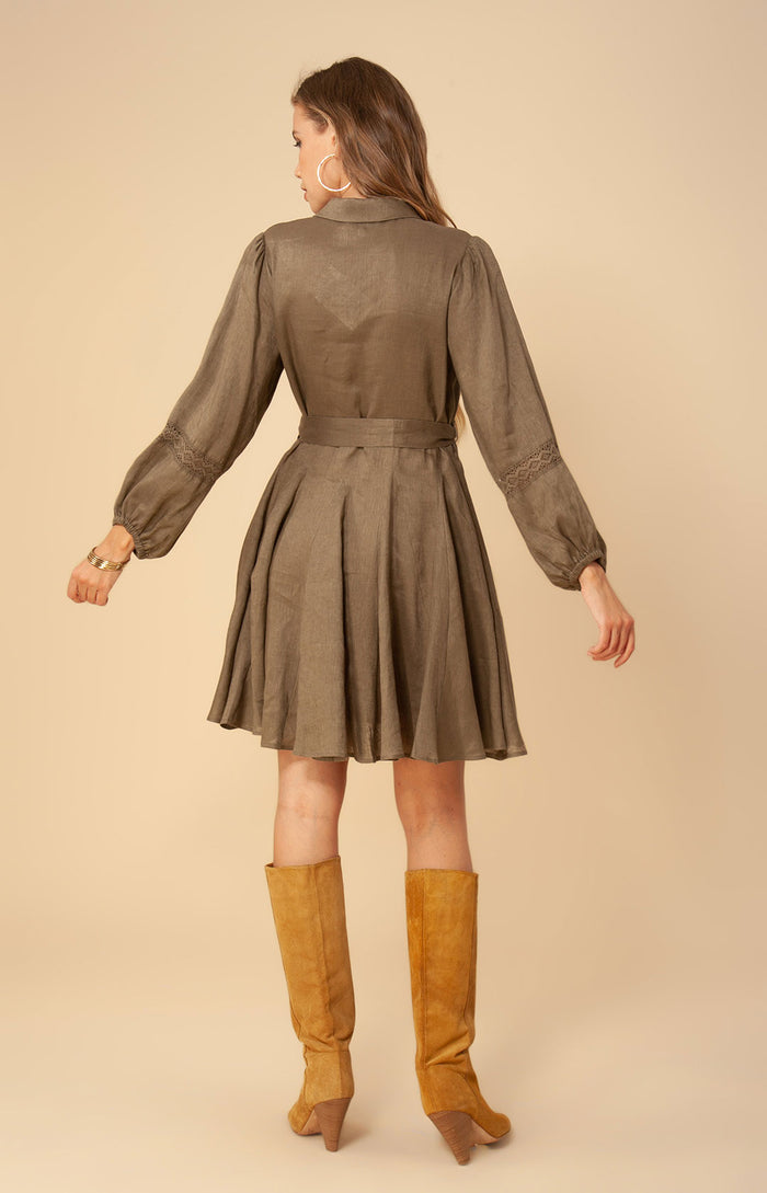 Hale Bob Floriana Solid Linen Dress