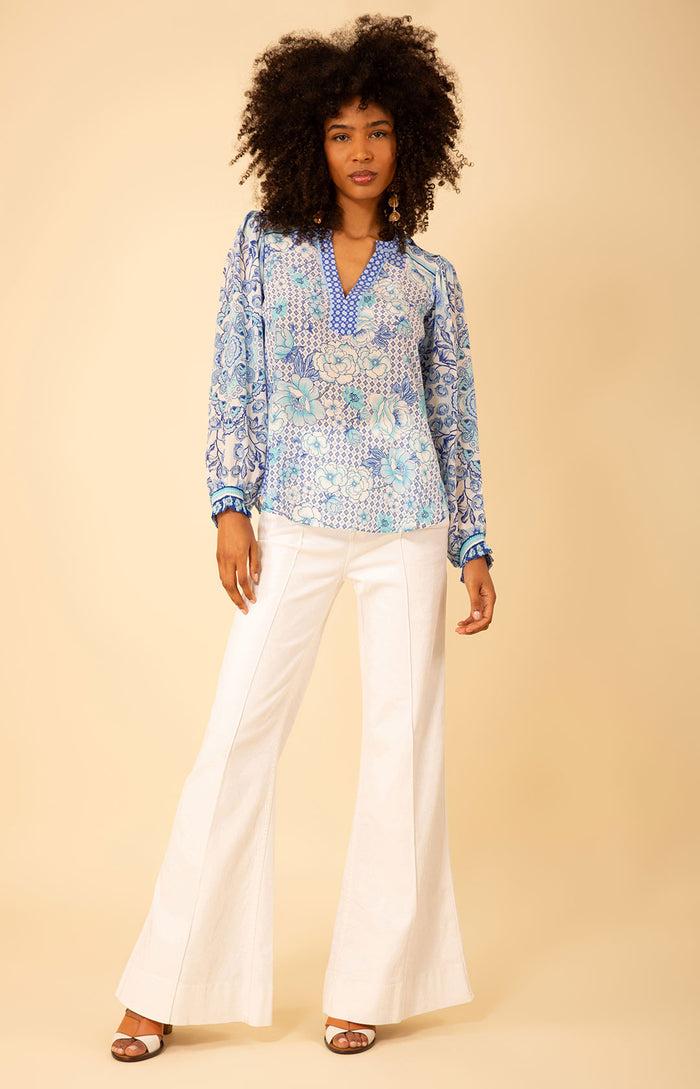 Hale Bob Gia Silk Crepe De Chine Top