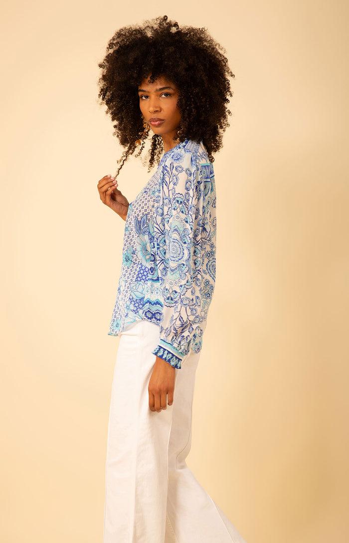 Hale Bob Gia Silk Crepe De Chine Top
