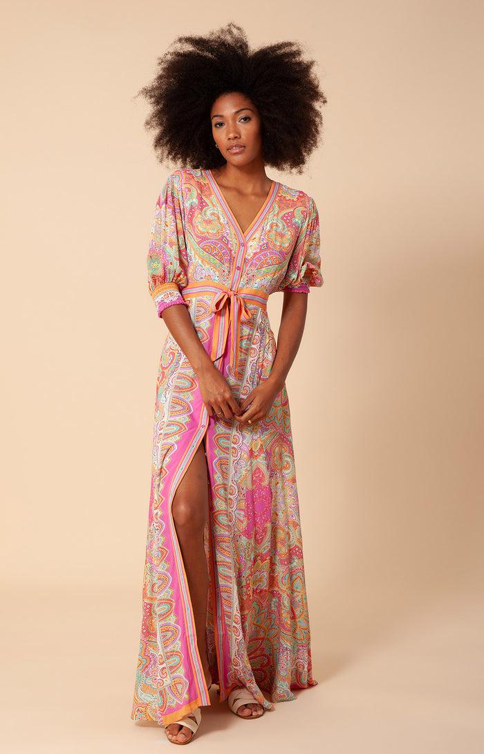 Hale Bob Goya Button Up Maxi Dress