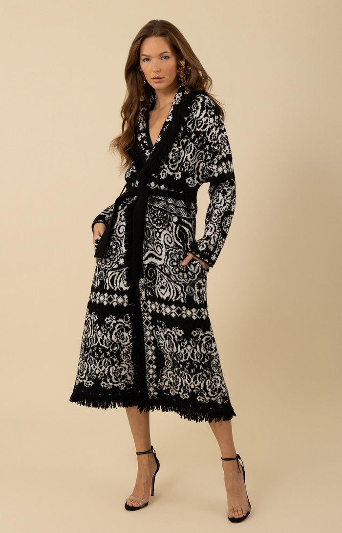 Hale Bob Haisley Wool Blend Jacquard Sweater Maxi