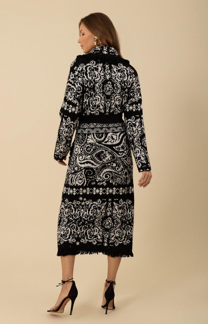 Hale Bob Haisley Wool Blend Jacquard Sweater Maxi