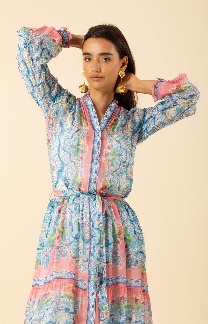 Hale Bob Halo Chiffon Maxi Dress