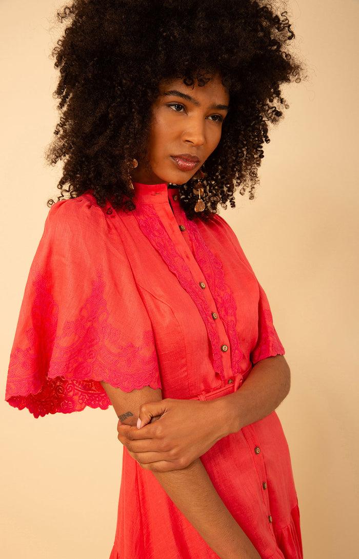 Hale Bob Haven Embroidered Linen Dress