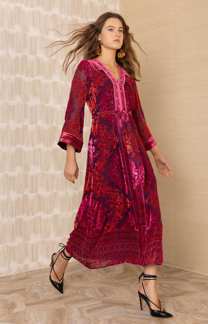 hale bob Helena Velvet Maxi Burnout Dress