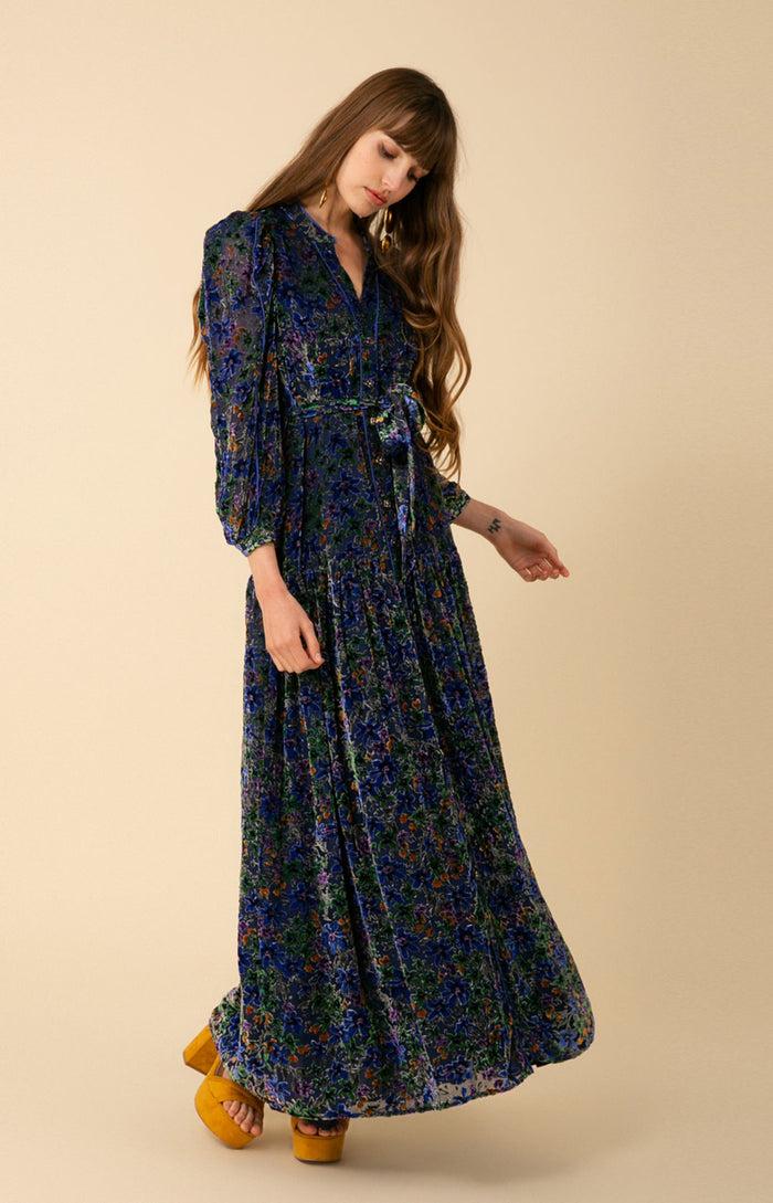 Hale Bob Heloise Velvet Burnout Maxi Dress