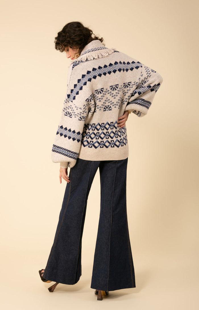 Hale Bob Ines Wrap Jacquard Sweater