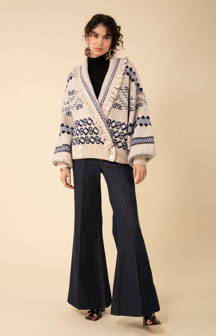 hale bob Ines Wrap Jacquard Sweater