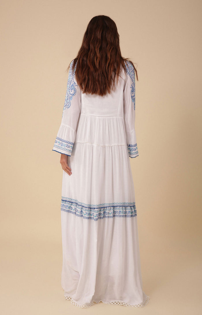 Hale Bob Isabel Embroidered Maxi Dress