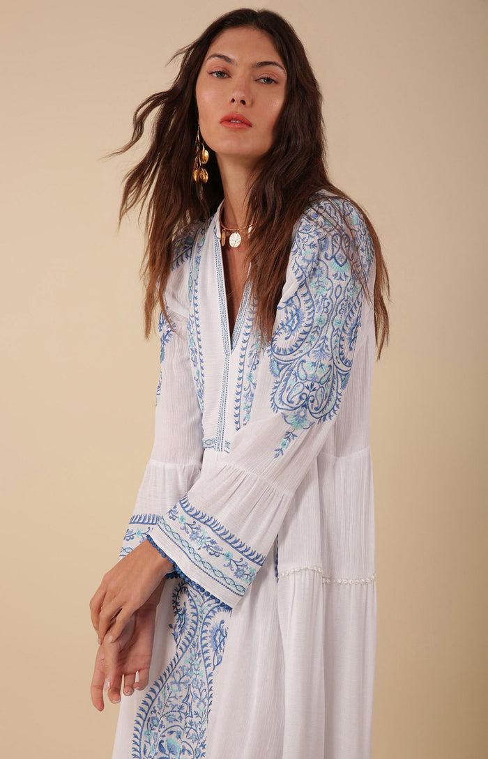 Hale Bob Isabel Embroidered Maxi Dress