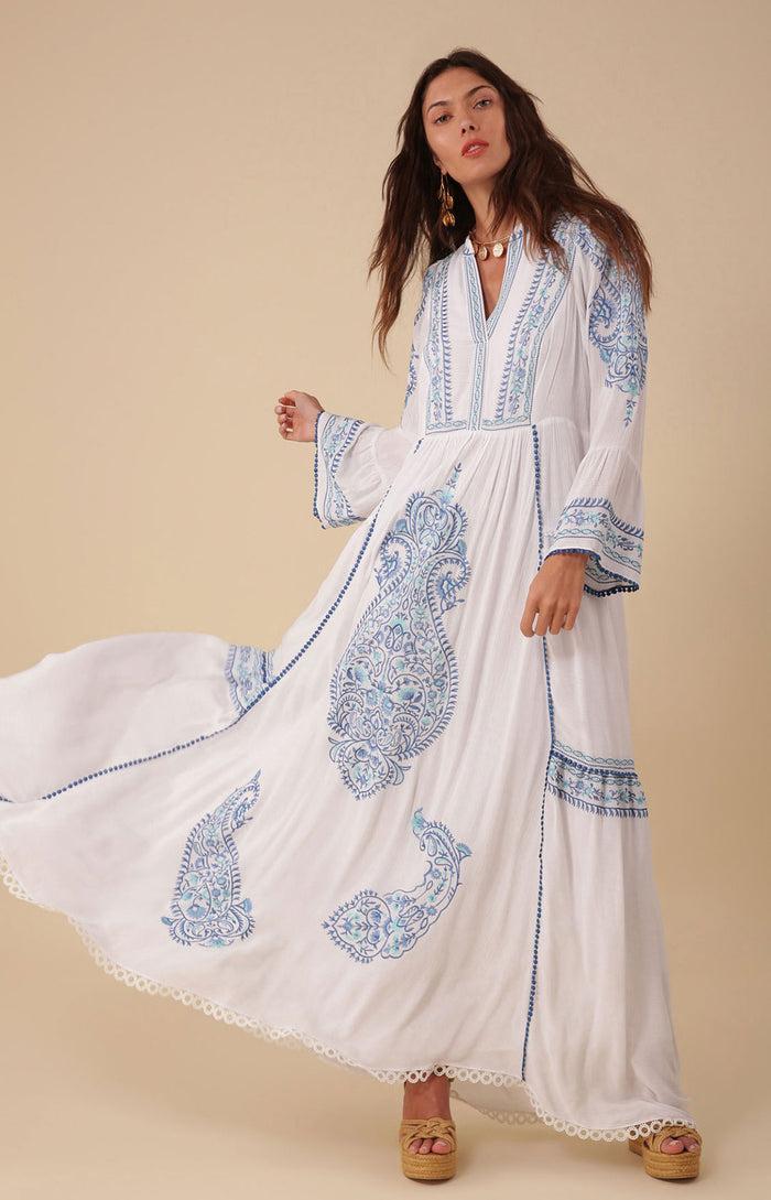 hale bob Isabel Embroidered Maxi Dress