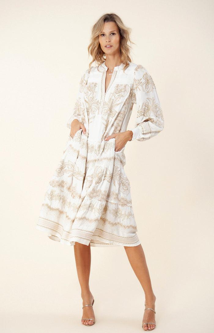 Hale Bob Janina Embroidered Midi Dress