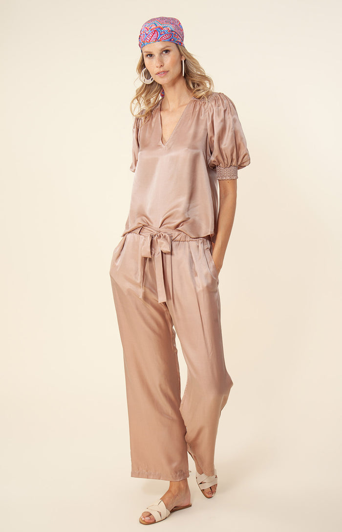 Hale Bob Jaydin Solid Charmeuse Top