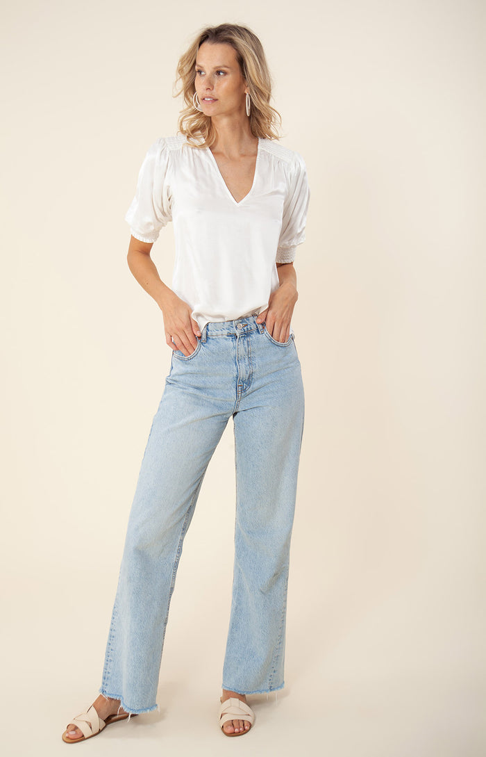 Hale Bob Jaydin Solid Charmeuse Top