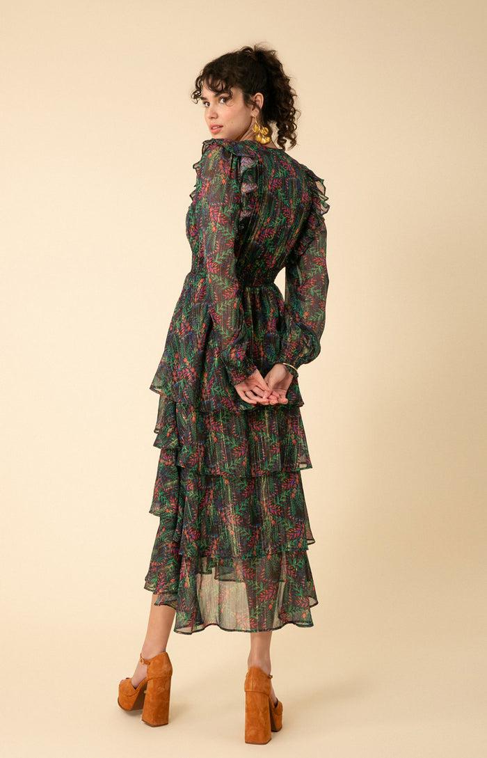 Hale Bob Jeanne Lurex Hi-Lo Dress