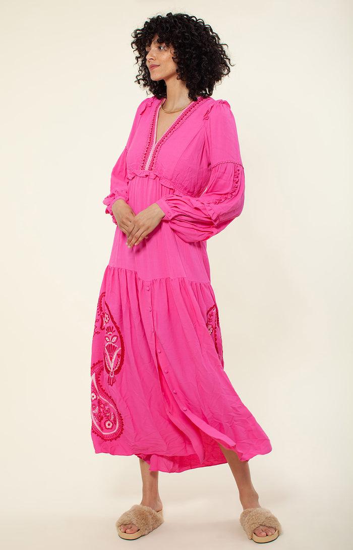 hale bob Josephine Embroidered Maxi Dress