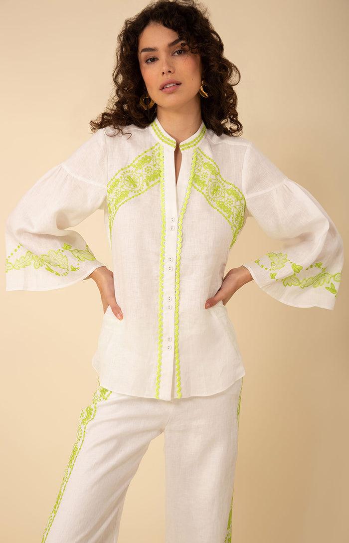 hale bob Kaia Embroidered Linen Top
