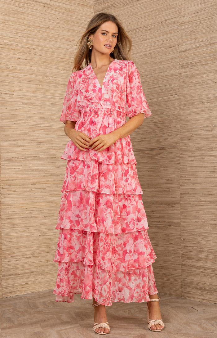 Hale Bob Kallie Chiffon Maxi Dress