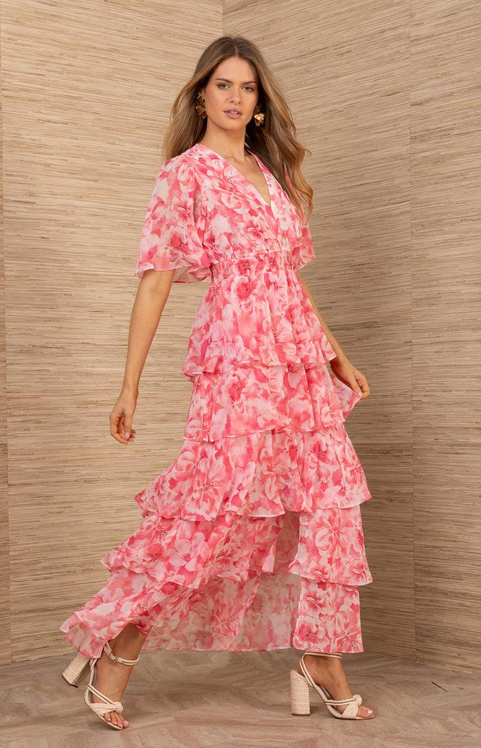 hale bob Kallie Chiffon Maxi Dress