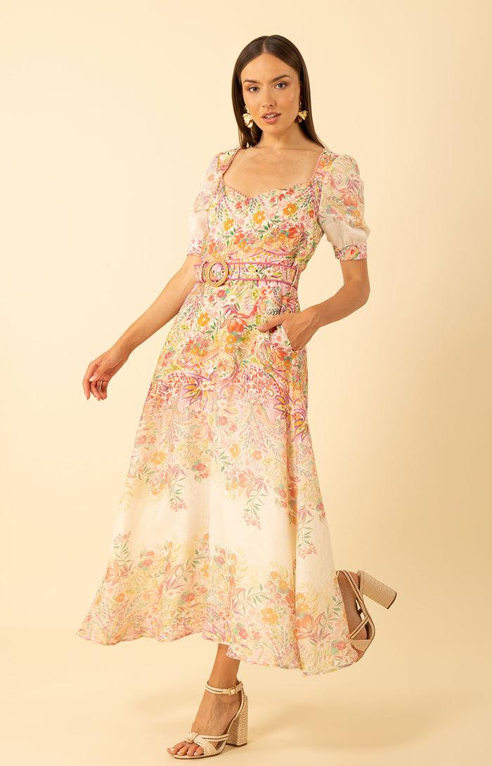 Hale Bob Kara Linen Maxi Dress