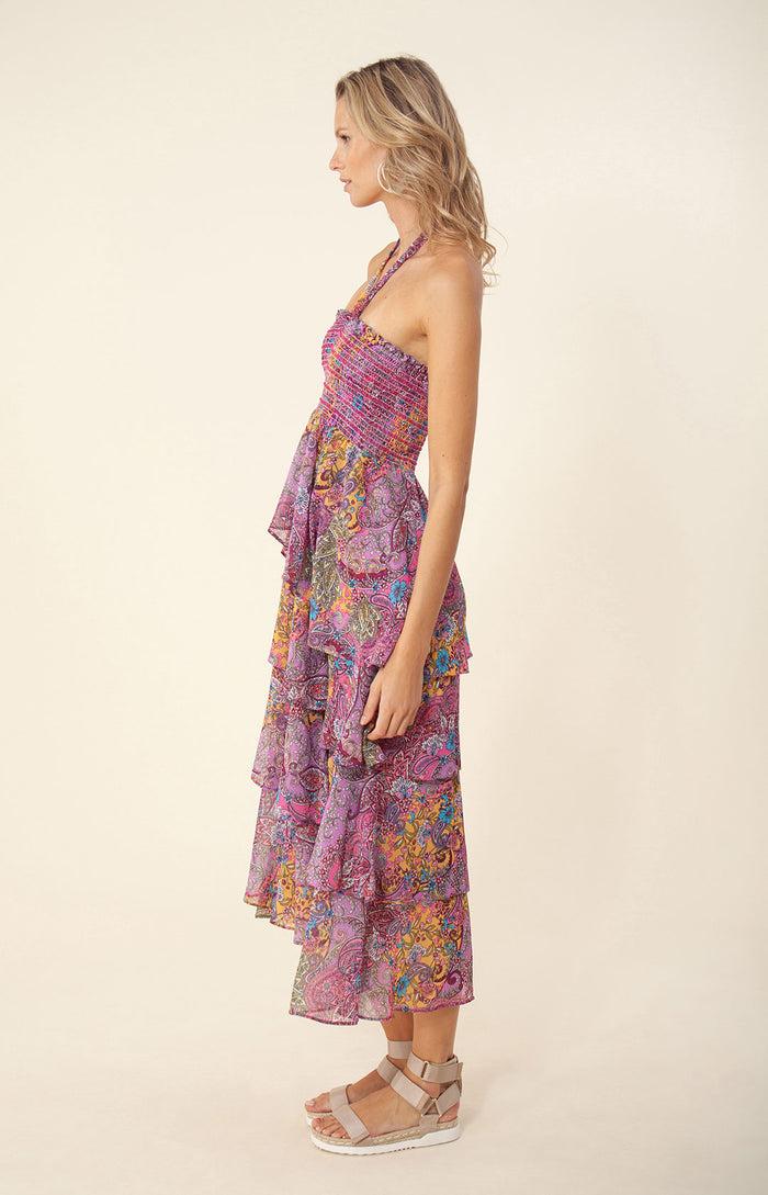 Hale Bob Kestrel Chiffon Smocked Dress