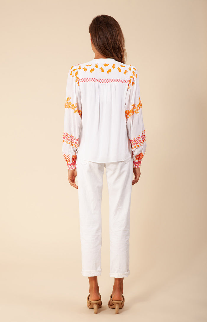 Hale Bob Kizzy Embroidered Crinkle Gauze Top