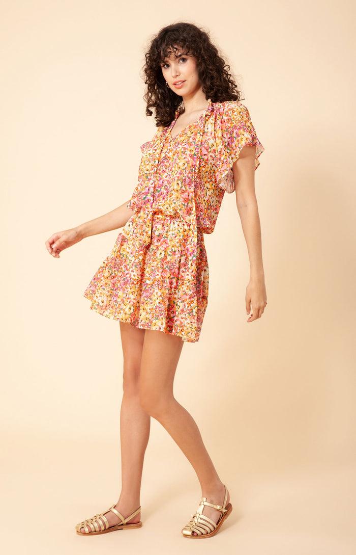 Hale Bob Kya Chiffon Blouson Dress