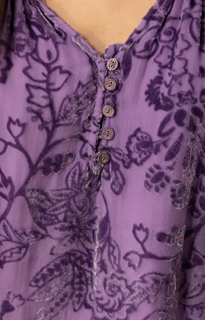 Hale Bob Liana Solid Velvet Burnout Top