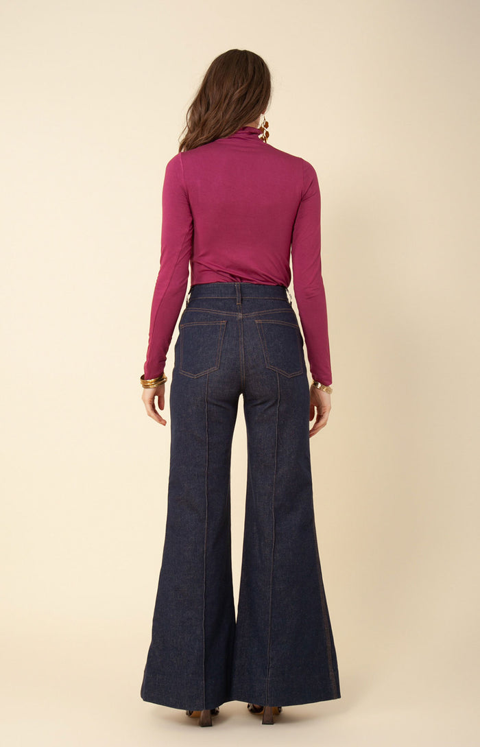 Hale Bob Lilou Solid Jersey Turtleneck Top