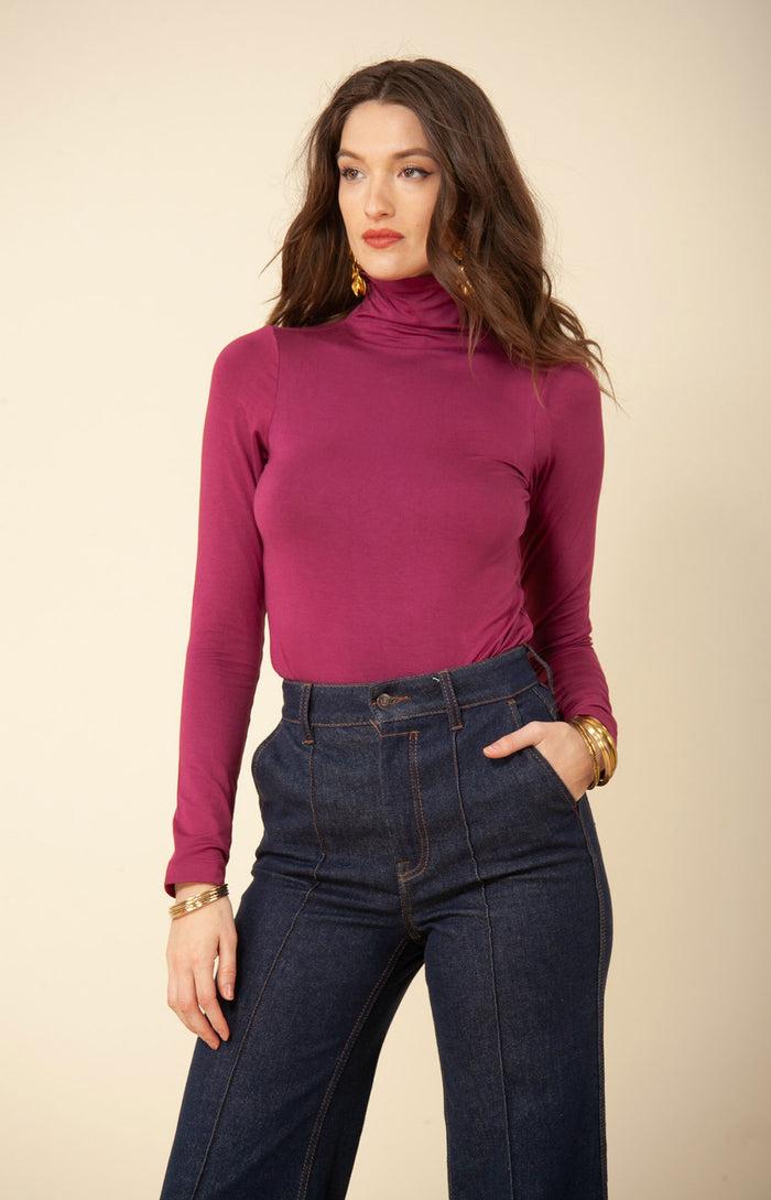 hale bob Lilou Solid Jersey Turtleneck Top