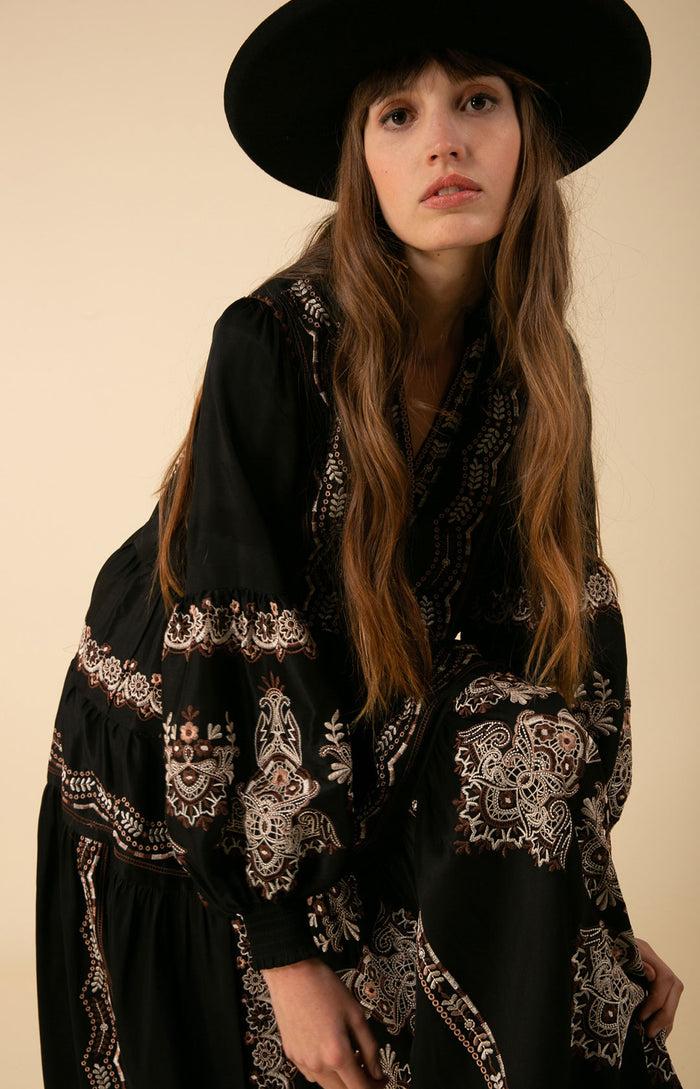 Hale Bob Lily Embroidered Maxi Dress