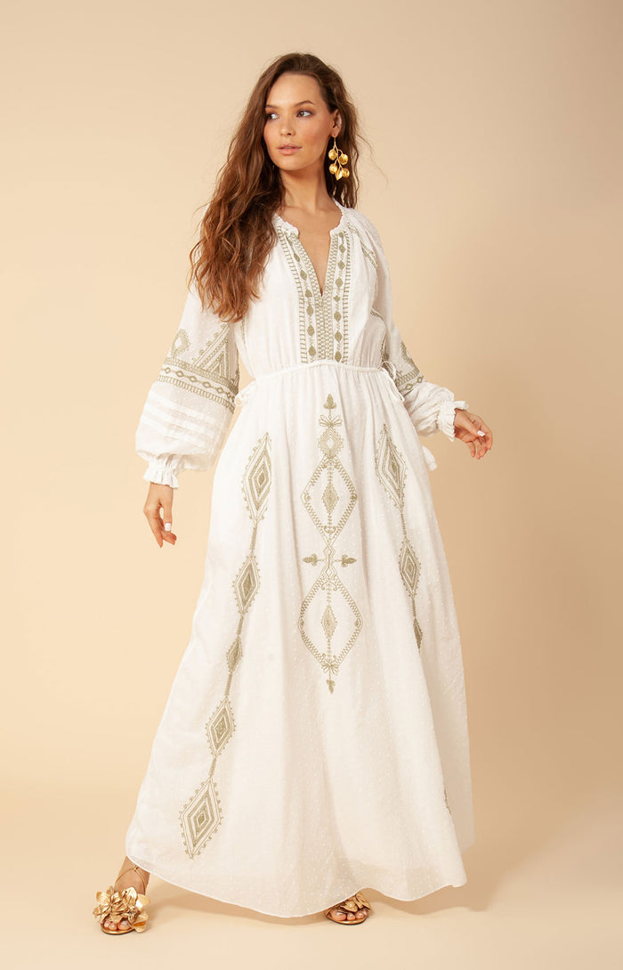 Hale Bob Lily Embroidered Maxi Dress