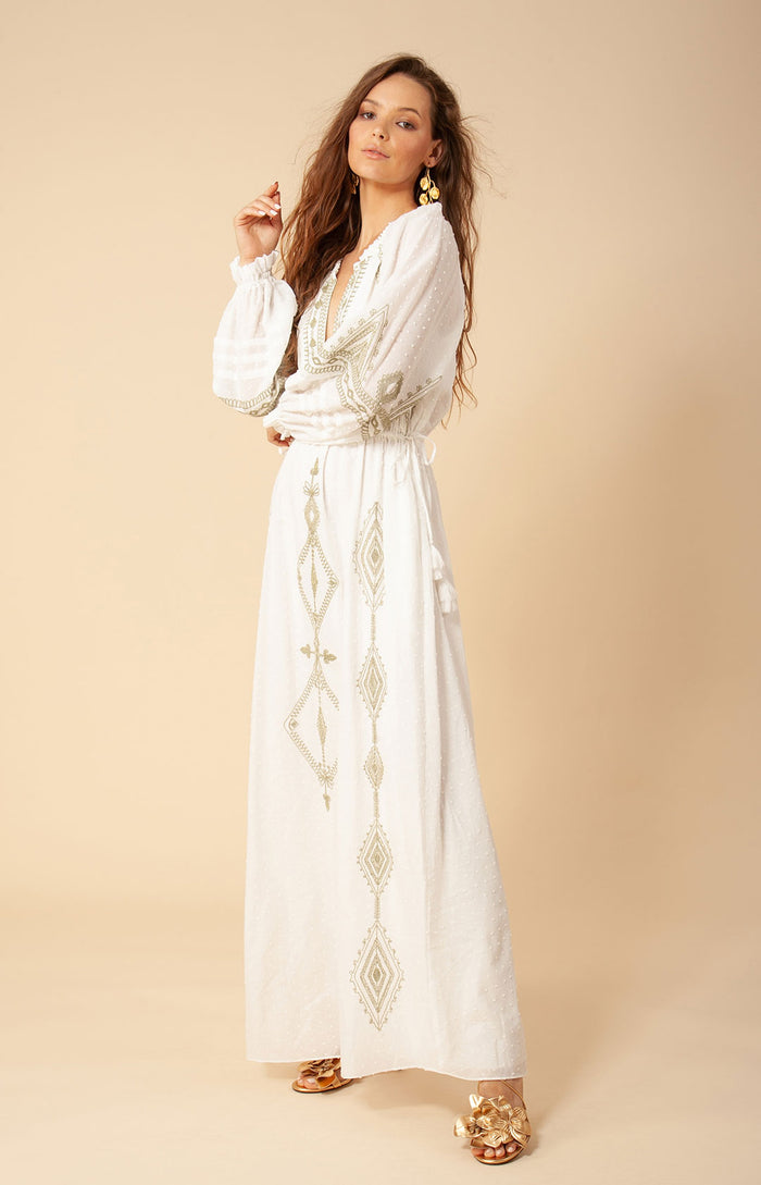 hale bob Lily Embroidered Maxi Dress