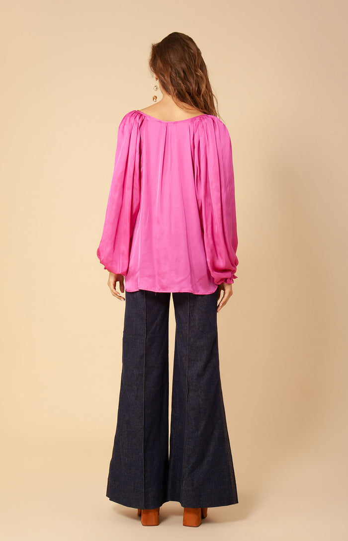 Hale Bob Liza Solid Charmeuse Top