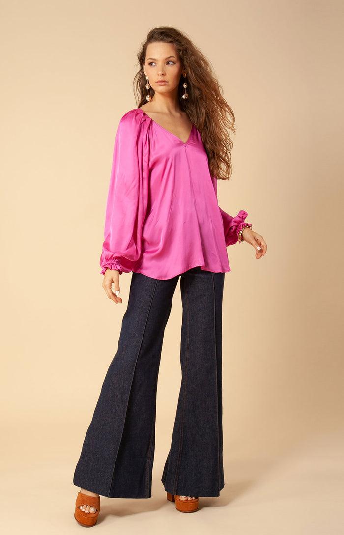 hale bob Liza Solid Charmeuse Top