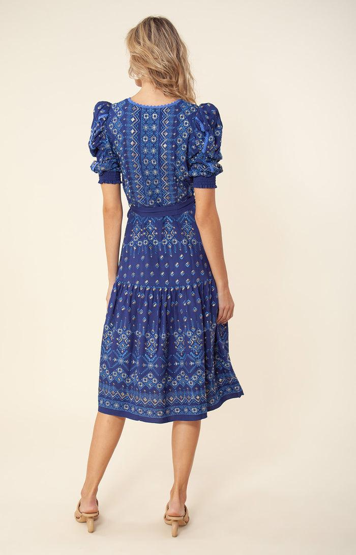 Hale Bob Logan Embroidered Midi Dress