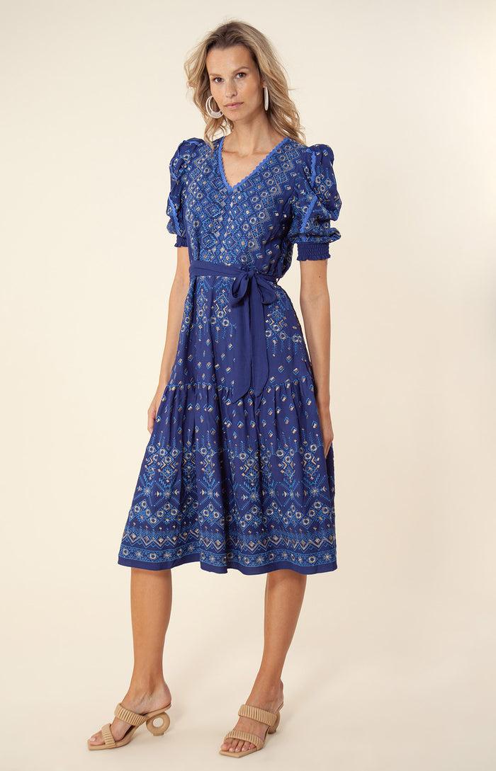 Hale Bob Logan Embroidered Midi Dress