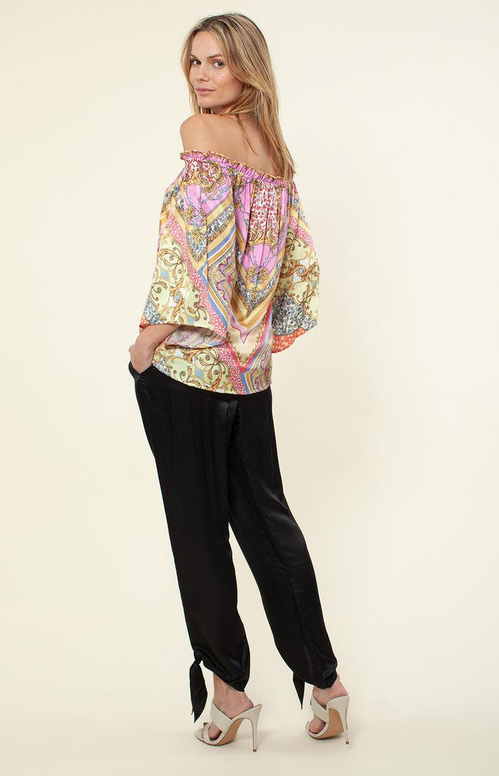 Hale Bob Lolita Off Shoulder Silk Top