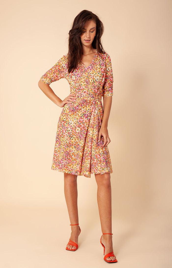 Hale Bob Loraie Draped Mesh Dress